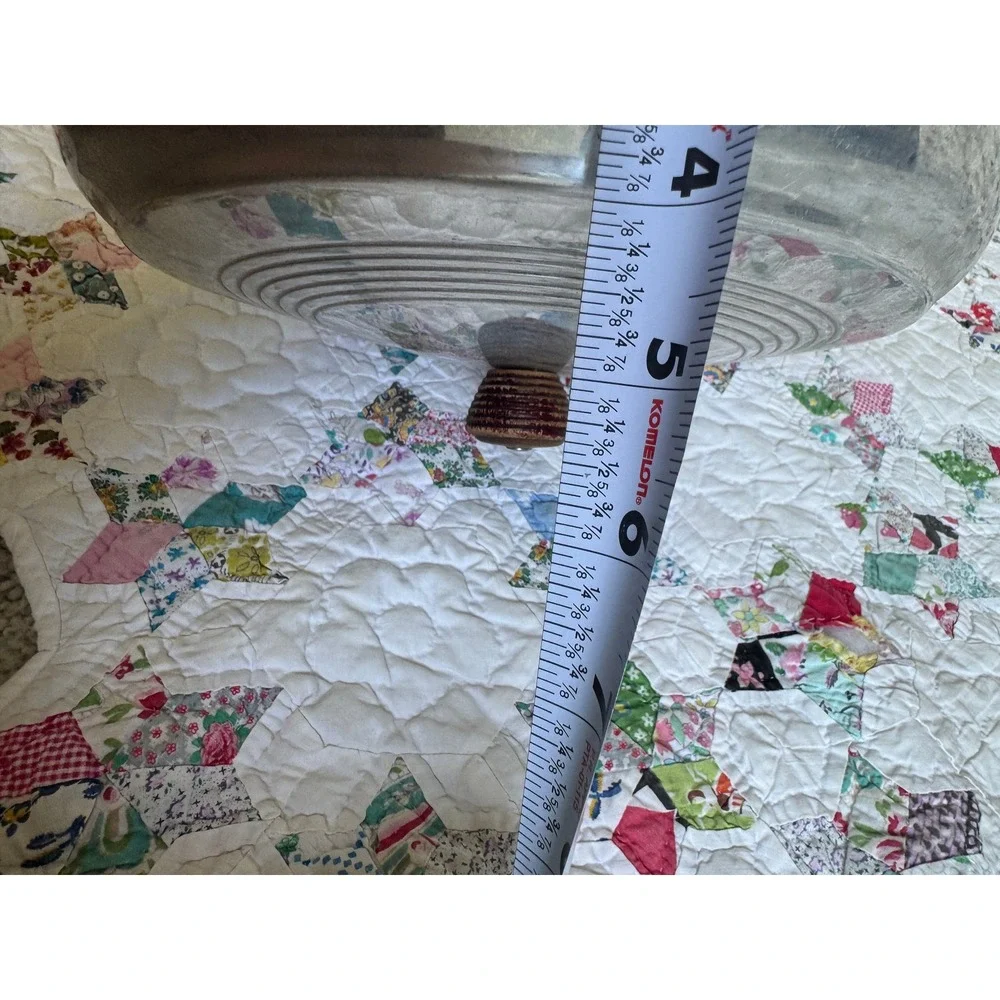 Vintage Spun Aluminum Cake Carrier Dome Cover with Wood Knob 10 Inch MCM Retro